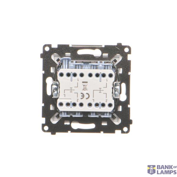 Single switch with backlight LED, (module), 16AX, Screw, cream white/electro white image 1