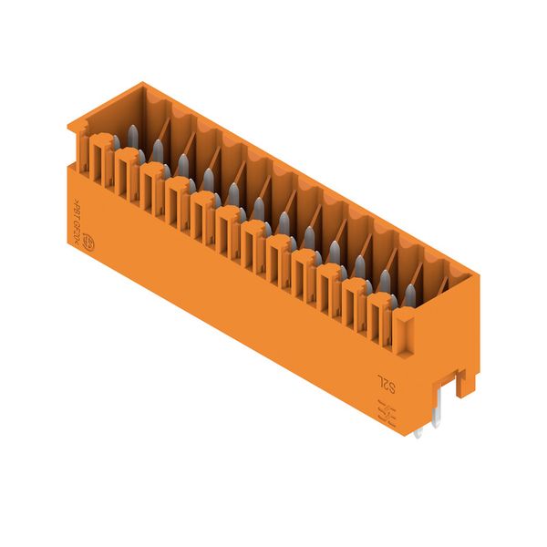 PCB plug-in connector, male header, closed side, THT solder connection, 3.50 mm, Number of poles: 26, 180°, Solder pin length (l): 3.5 mm, tinned, orange, Box image 2