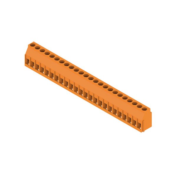 Printed circuit board terminals, 5.00 mm, Number of poles: 24, 90°, Solder pin length (l): 3.2 mm, tinned, orange, Clamping yoke connection, Clamping range, max. : 6 mm², Box image 2