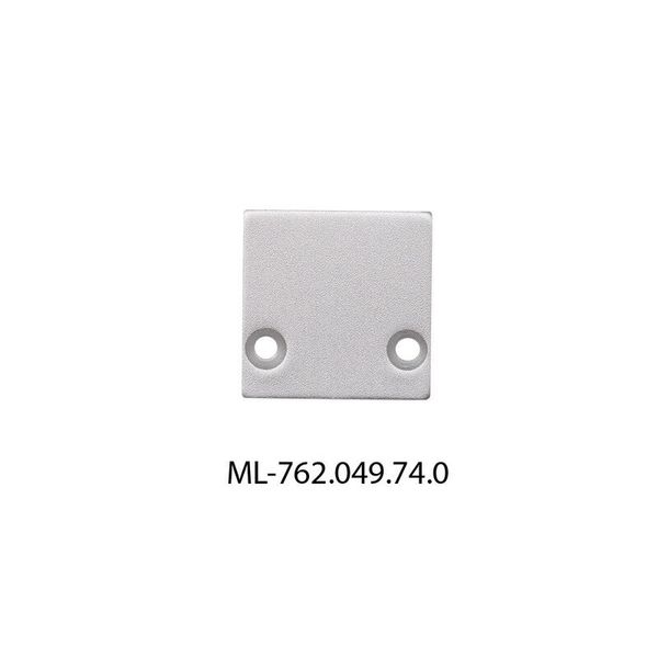 End cap for PC1 without hole, silver color, 1pc image 1