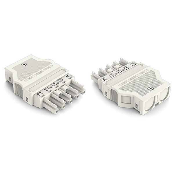 Socket with strain relief housing 5-pole white image 3