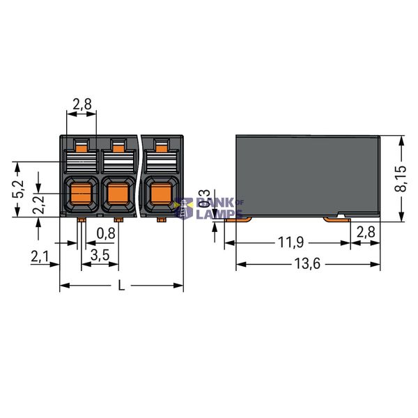 SMD PCB terminal block push-button 1.5 mm² black image 3
