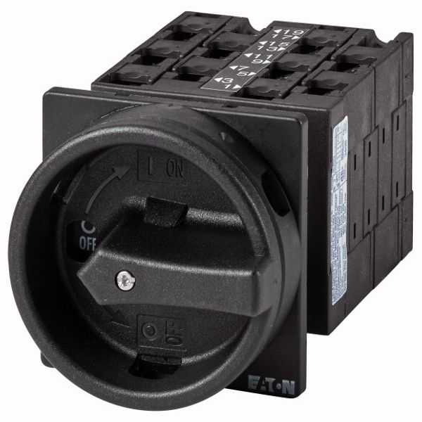 T3-5-8345/EA/SVB-SW Main switch, T3, 32 A, flush mounting, 5 contact unit(s), 9-pole, STOP function, With black rotary handle and locking ring image 1