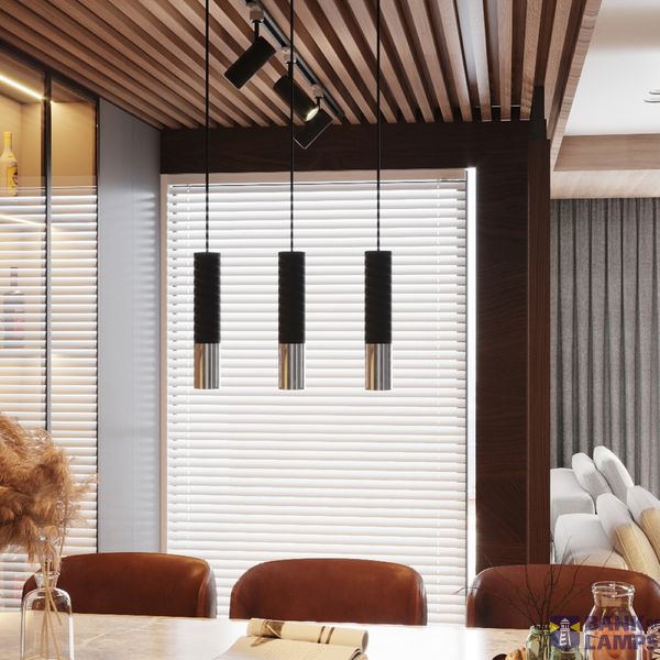 HANGING LAMP LOOPEZ 2 BLACK/CHROME GU10 2X40W IP20 image 6