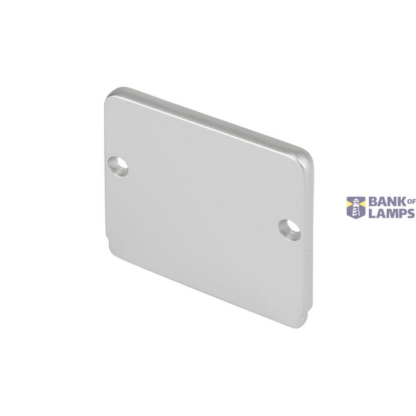 GLENOS end cap for industrial profile flat, silver, 2 pcs. image 1