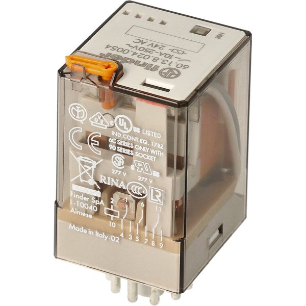 Rel. 3CO 10A/110VAC/Agni/Test button/Mech.ind/LED (60.13.8.110.0054) image 3