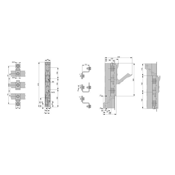 HRC-in-line-fuse ARROW LINE size 00, 3-pole, f. 60mm busbar (The price is shown without markup on metals. Request a quote for accurate information) image 12