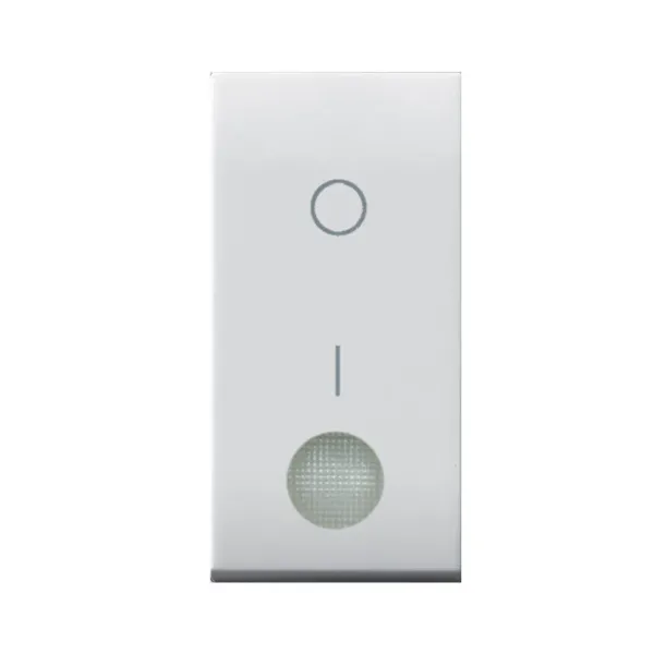 SWITCH WITH BUD, DOMUS S44, 2P 16AX ILLUMINATED COLOUR RAL 9010 - GLOSSY FINISH - 1 MOD. image 1