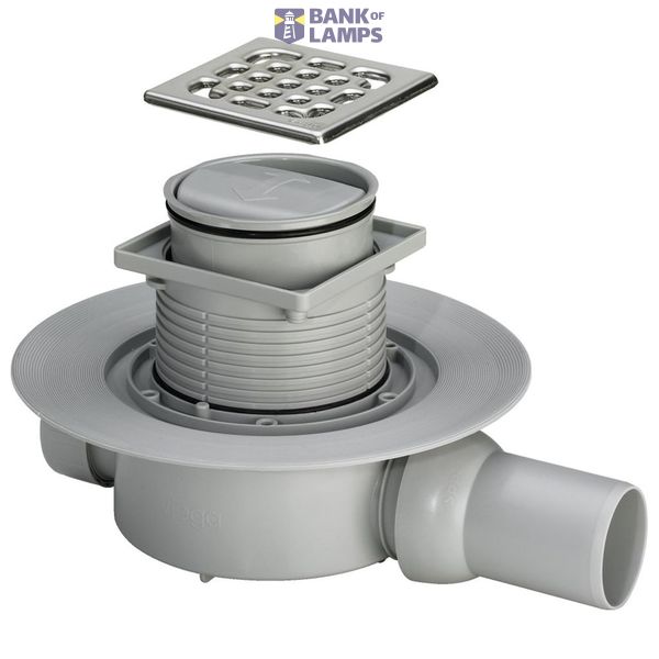 Shower drain DN50 (100x100), horizontal image 1