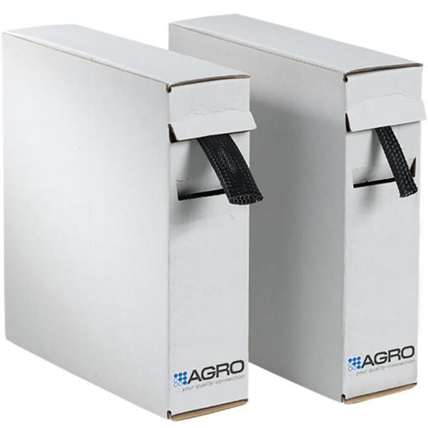 AGROflex Box braided sleeve PET à12m NW5 black, for cable bundles Ø 3 - 10 mm image 1