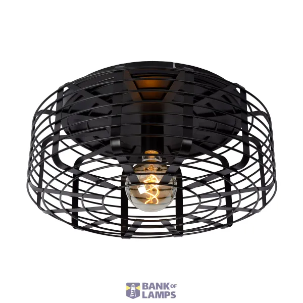 Lucide MELOPEE - Flush ceiling light - Ø 45 cm - 1xE27 - Black image 1