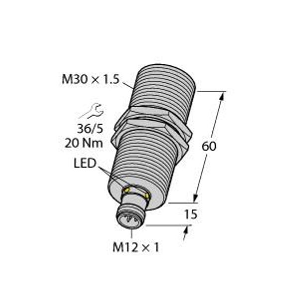 Ultrasonic Sensor Diffuse Mode Sensor   RU300U-M30E-LU8X2-H1151 image 1