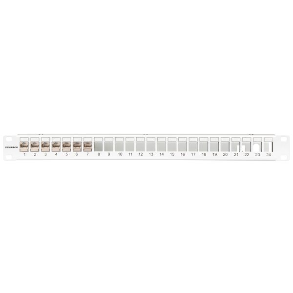 Patchpanel 19" empty for 24 modules (SFA)(SFB), 1U, RAL7035 image 2