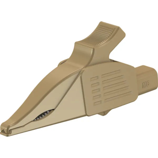 Alligator clip, brown, max. 30 mm, L 92 mm, CAT IV, socket 4 mm, 66.9561-27 image 1