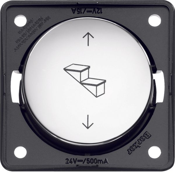 Rev pol push-button, 5 cont, impr for steps, Integro - mod ins, chr gl image 1