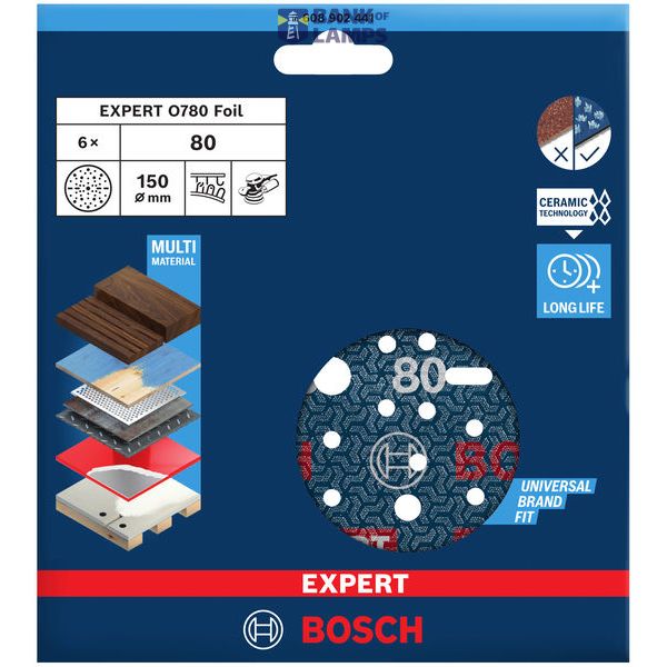 Sanding foil Expert O780,150mm,80,6 image 1