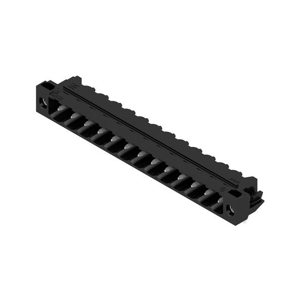 PCB plug-in connector, male header, Solder flange, THT solder connection, 5.08 mm, Number of poles: 13, 90°, Solder pin length (l): 3.2 mm, tinned, black, Box image 3