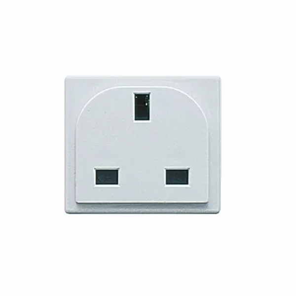 British standard socket outlet BS1363 2P+E 13A 250V -  shuttered - 2 modules image 1