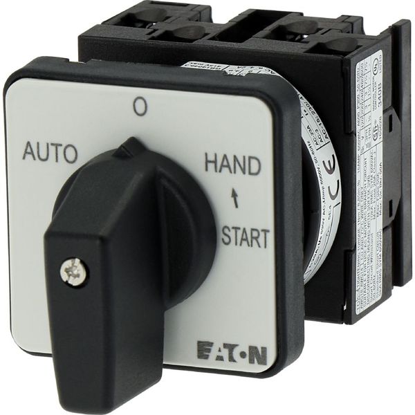 T0-2-15907/E Changeover switches, T0, 20 A, flush mounting, 2 contact unit(s), Contacts: 4, With spring-return from START, 45 °, momentary/maintained, AUTO-0-HAND image 20