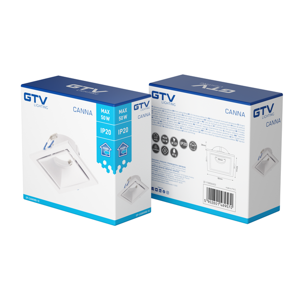 Spot luminaire housing CANNA, IP20, square, white image 2