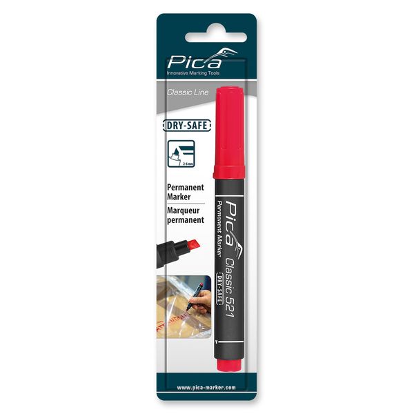 Pica 521/40 Perm. Marker 2-6mm chisel red, blister image 1