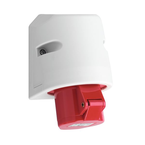 CEE wall socket, IP44, 16A, 5-pole, 400V, 6h, red, screwless image 1