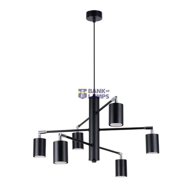 LEMMI 6 CHANDELIER BLACK GU10 6X10W IP20 image 2