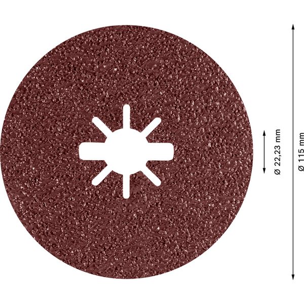 EXPERT R781 Prisma Ceramic X-LOCK Fibre Disc 115 mm, 22.23 mm, G 36, 5-pc image 2