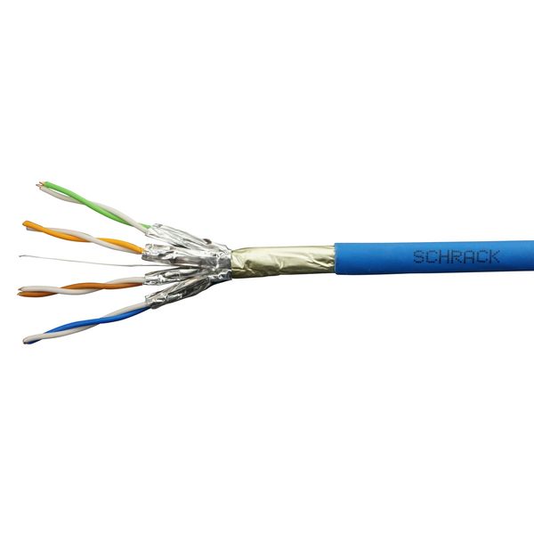 F/FTP Cable Cat.6a, 4x2xAWG23/1, 500MHz, LS0H-3, Dca, blue (The price is shown without markup on metals. Request a quote for accurate information) image 1