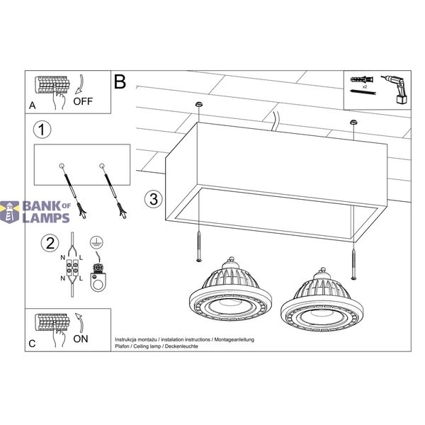 SPOT QUATRO 2 BETON GU10 2X40W IP20 image 4