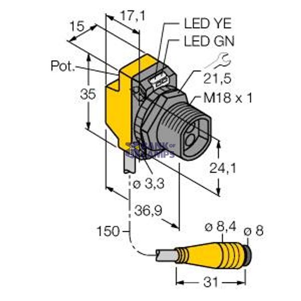 Photoelectric Sensor Photoelectric Sensor for Glass Fibers   QS18VN6FQ image 2