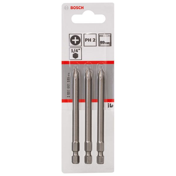 Screwdriver bit Extra Hard PH 2, 89 mm 3 pcs. image 1