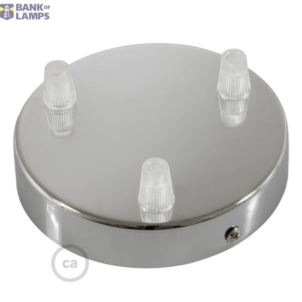 Cylindrical metal 3-hole ceiling rose kit image 2