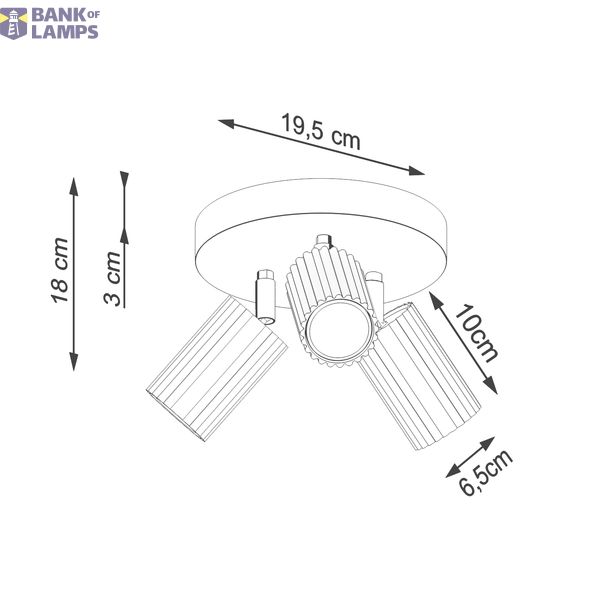Ceiling lamp KARBON 3P red image 4
