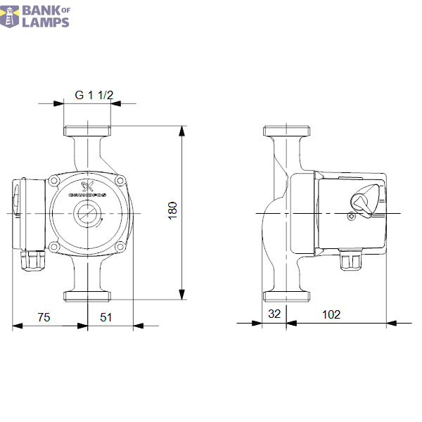Drinkwater Circulator pump UPS 25-40 N 180 1x230V 50Hz 9H image 3