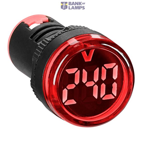 Voltmeter, 22.5 mm, 50-500 VAC, red, round image 1
