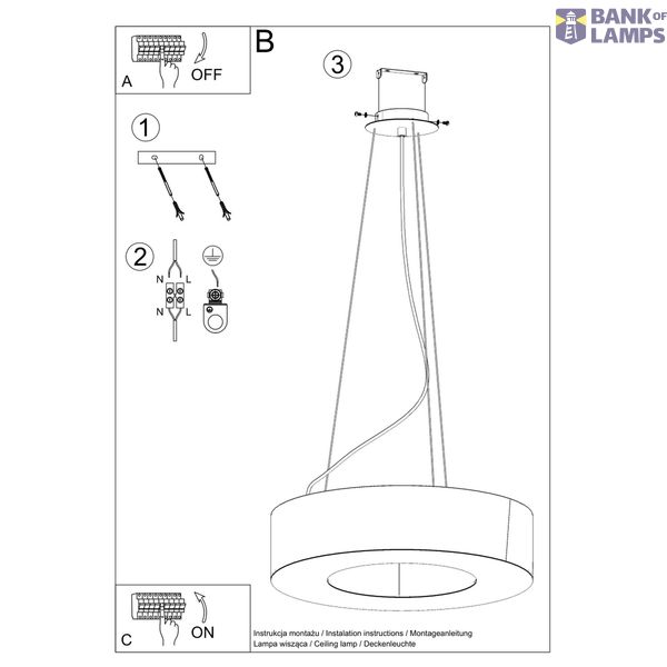CHANDELIER SATURNO 90 BLACK E27 8X60W IP20 image 9
