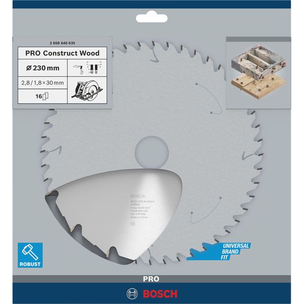 Construct Wood circular saw blade 230 x 30 x 2,8 mm; 16 image 2