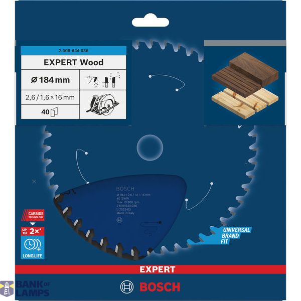 Circular saw blade Expert for Wood 184 x 16 x 2,6 mm, 40 image 2