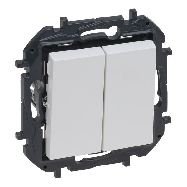 2-GANG 1-WAY PUSH-BUTTON 6A AUTOMATIC TERMINALS WHITE image 3