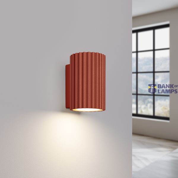 CARBON RED OCHRE WALL LAMP, DOWNWARD LIGHT, DECORATIVE GU10 LAMPSHADE image 3