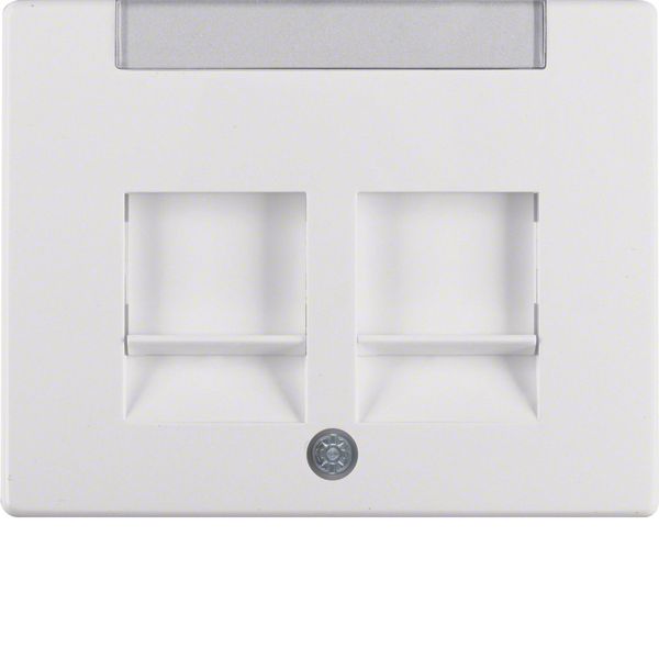 Centre plate 2 dust prot. sliders, lab. field, arsys, p. white glossy image 1