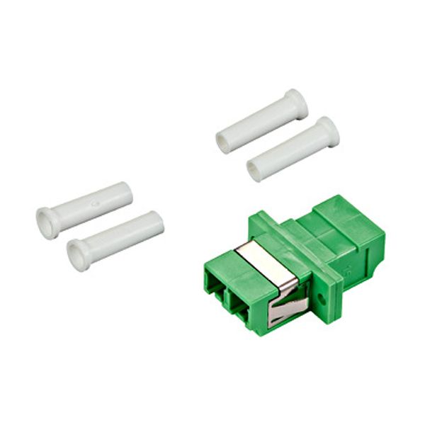 FO Coupler LC/APC-Duplex, Plastic, OS2, ceramic, flange image 1