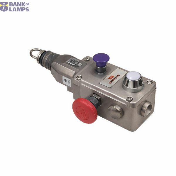 Safety rope pull E-stop switch, up to 100 m, 2 NC + 2 NO contacts, wiring 3 x M20 stainless AA042019F image 1