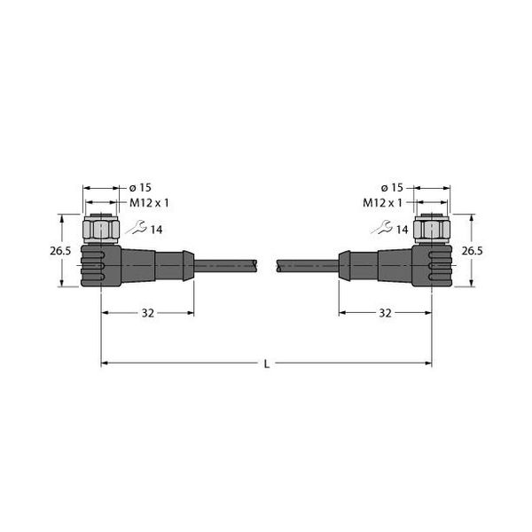 Actuator and Sensor Cable, PVC Extension Cable   WKCV4.4T-50-WKCV4.4T/TEL image 1