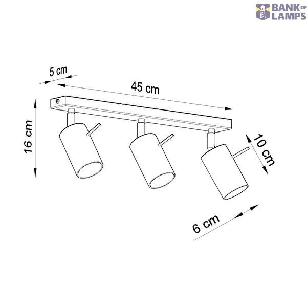 RING CEILING LAMP 3L WHITE GU10 3X40W IP20 image 6