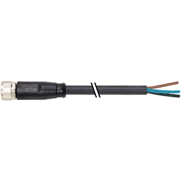 M8 male 0° with cable PUR 8x0.14 0,3m image 1
