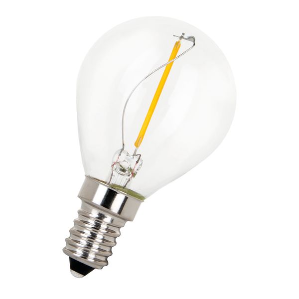 LED Filament G45 E14 240V 1W 2700K Clear image 1