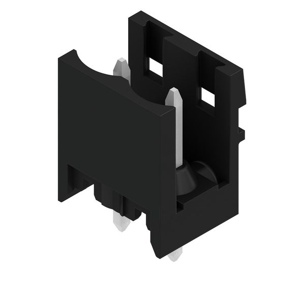 PCB plug-in connector, male header, open side, THT solder connection, 5.08 mm, Number of poles: 2, 180°, Solder pin length (l): 3.2 mm, tinned, black, Box image 4