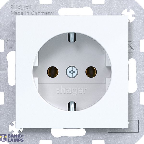 SCHUKO wall socket, plug-in type, A.x/C.x, light white glossy image 1